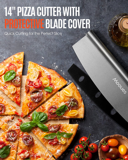 Pizza Peel Aluminum Pizza Spatula, Mooues 12 inch Metal Pizza Paddle(12"x 14")with Rocker Cutter Foldable Wood Handle, [Storage bag included], for Family Pizza Oven Baking Pizza, Dough, Bread & Pastry - CookCave