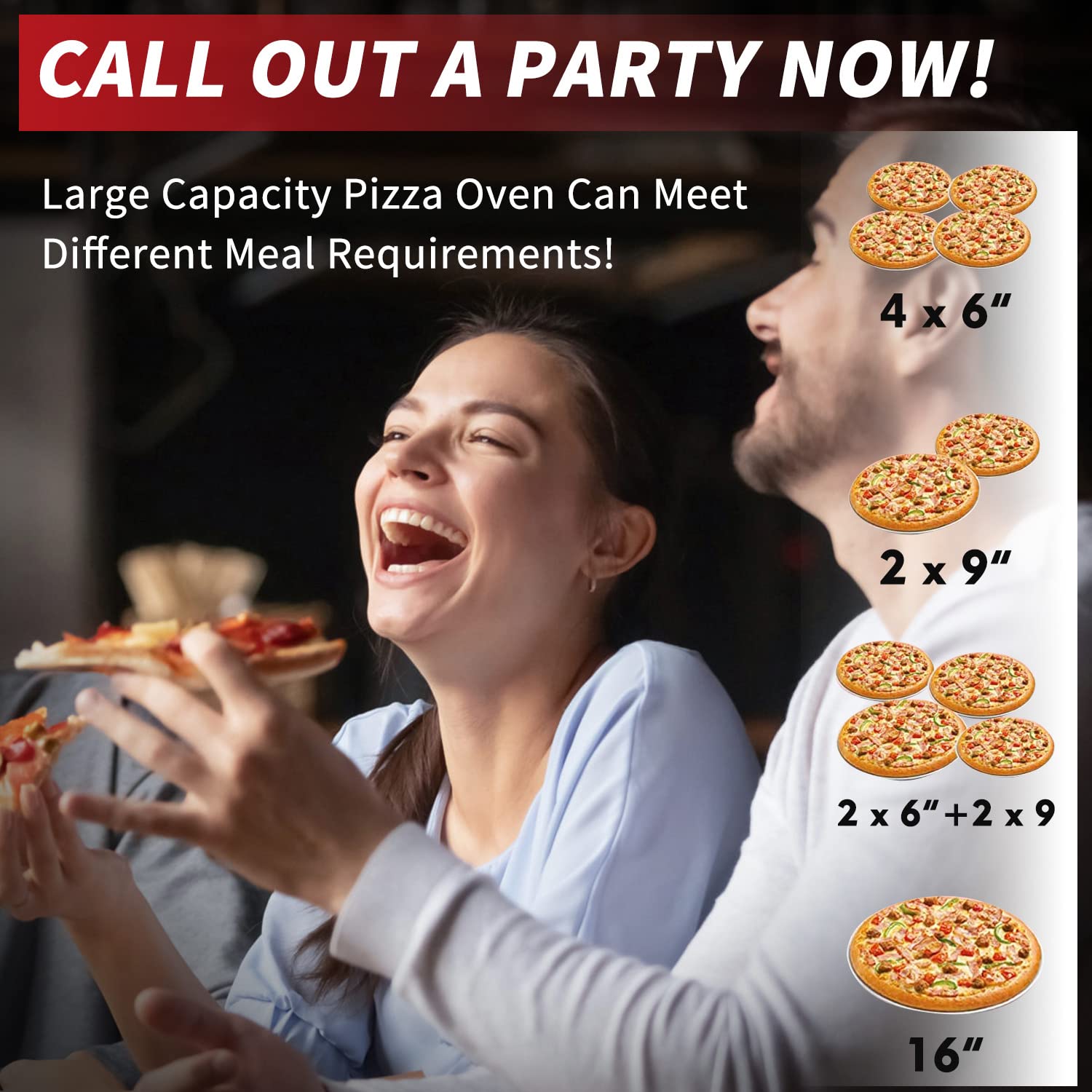 PIZZELLO 16" Outdoor Pizza Oven Propane & Wood Fired Multi-fuel Large Stainless Steel Pizza Grill with Gas Burner, Wood Tray Pizza Stone, Pizza Peel, Carry Bag (Red) - CookCave