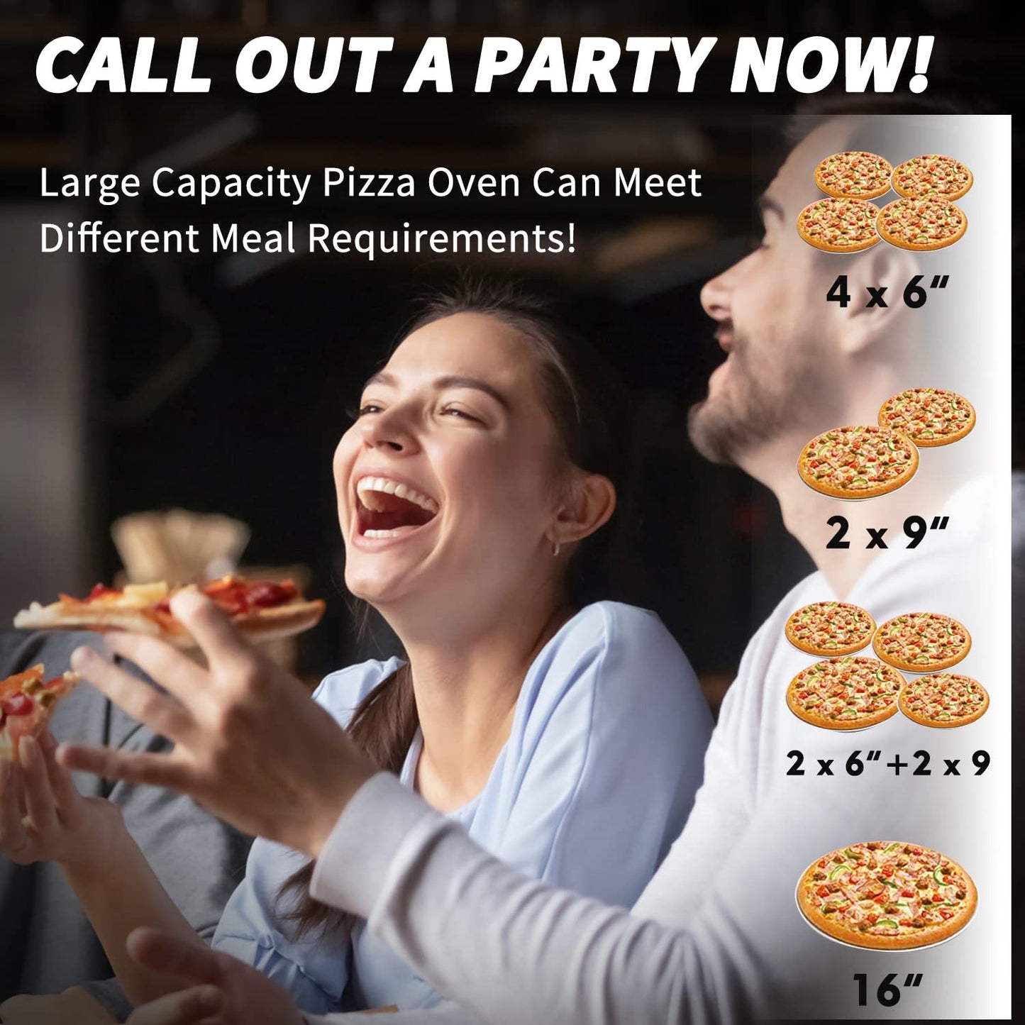 PIZZELLO 16" Outdoor Pizza Oven Propane and Wood Fired Stainless Steel Pizza Grill with Gas Burner, Wood Tray Pizza Stone, Pizza Peel, Carry Bag, Pizzello Forte Gas (Black) - CookCave