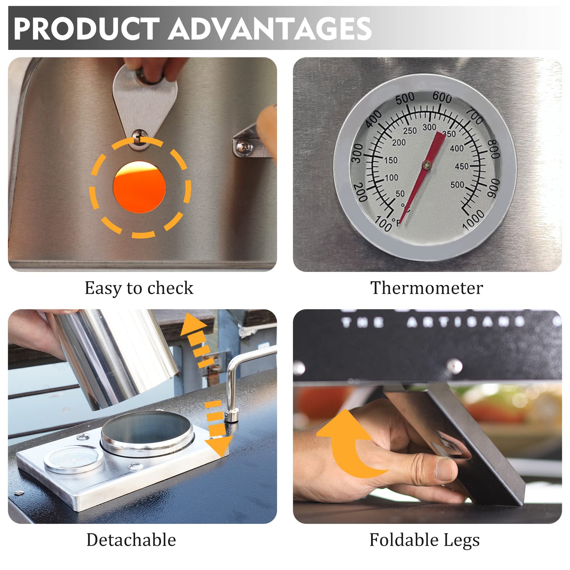 PIZZELLO 16" Outdoor Pizza Oven Propane and Wood Fired Stainless Steel Pizza Grill with Gas Burner, Wood Tray Pizza Stone, Pizza Peel, Carry Bag, Pizzello Forte Gas (Black) - CookCave