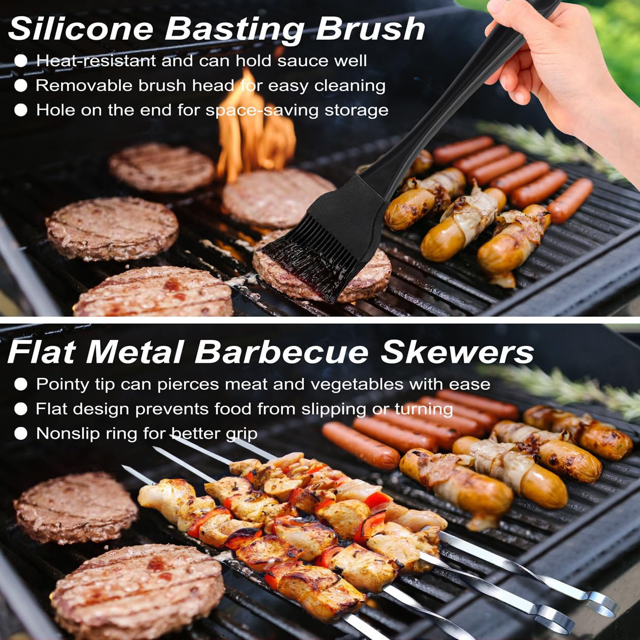 POLIGO 22PCS Heavy Duty BBQ Grill Accessories Set, Non-Slip Grill Tools for Outdoor Grill Set Thicker Stainless Steel Grill Utensils Set, Deluxe Grilling Tools Set in Aluminum Case Ideal Gifts for Men - CookCave