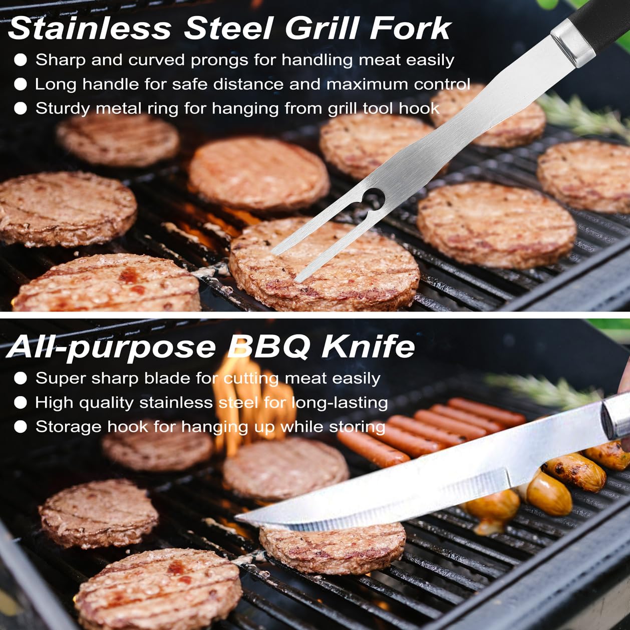 POLIGO 22PCS Heavy Duty BBQ Grill Accessories Set, Non-Slip Grill Tools for Outdoor Grill Set Thicker Stainless Steel Grill Utensils Set, Deluxe Grilling Tools Set in Aluminum Case Ideal Gifts for Men - CookCave