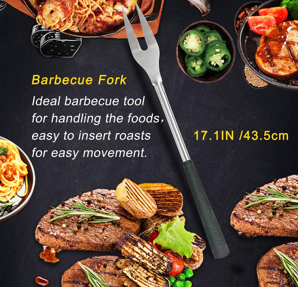 POLIGO 7PCS Golf-Club Style BBQ Tools Set Grilling Tools with Rubber Handle - Stainless Steel Grill Accessories for Outdoor Grill Set Premium Grill Utensils Set Christmas Birthday Gifts for Men Dad - CookCave