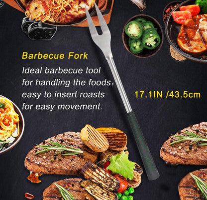 POLIGO 7PCS Golf-Club Style BBQ Tools Set Grilling Tools with Rubber Handle - Stainless Steel Grill Accessories for Outdoor Grill Set Premium Grill Utensils Set Christmas Birthday Gifts for Men Dad - CookCave