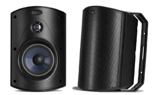 Polk Audio Atrium 6 Outdoor Speakers with Bass Reflex Enclosure (Pair, Black) - All-Weather Durability | Broad Sound Coverage | Speed-Lock Mounting System (Renewed) - CookCave