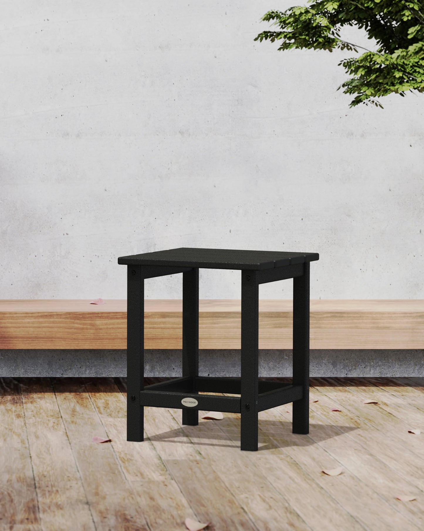POLYWOOD Long Island 18" Side Table, Black - CookCave