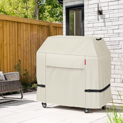 Porch Shield 62W x 24D x 48H inch Premium Gas Grill Cover Up to 60 inch, Waterproof and Fade Resistant 600D BBQ Covers for Weber, Brinkmann, Char-Broil and More, Light Tan - CookCave