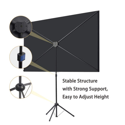 Portable Projector Screen with Stand, Outdoor Movie Screen, 80 Inch 16:9, Light-Weight, Mobile and Compact, Easy Setup and Carrying, Projection Screen with 1.2 Gain Glass Fiber, Idea for Home Cinema. - CookCave