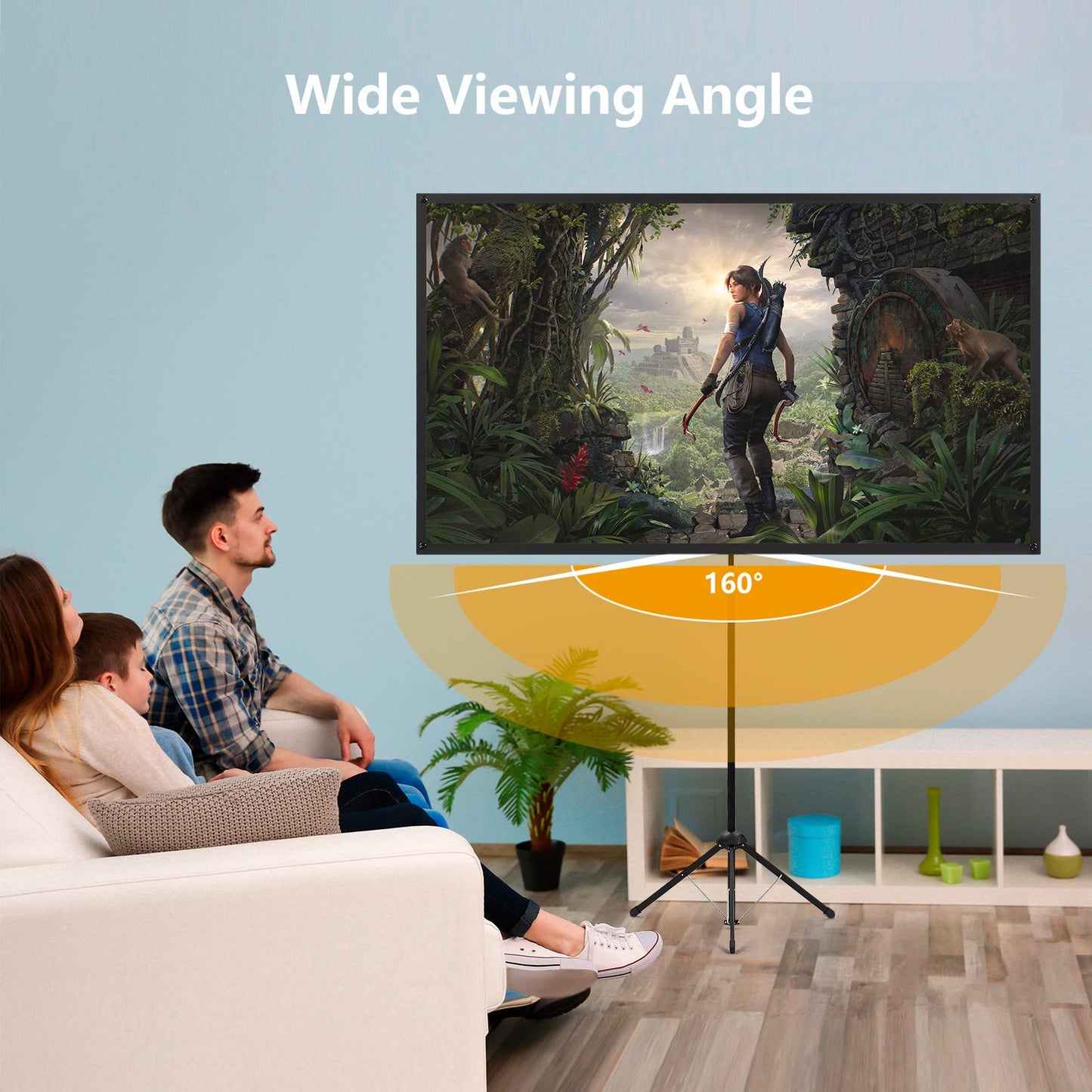 Portable Projector Screen with Stand, Outdoor Movie Screen, 80 Inch 16:9, Light-Weight, Mobile and Compact, Easy Setup and Carrying, Projection Screen with 1.2 Gain Glass Fiber, Idea for Home Cinema. - CookCave