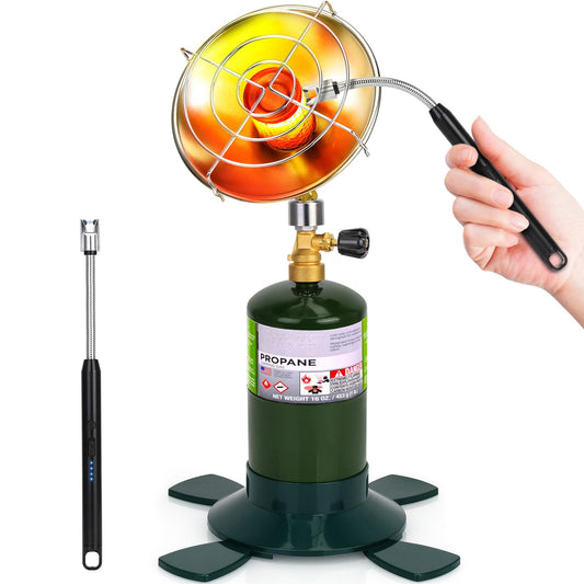 Portable Propane Heater for Camping Outdoor Space Garage Patio Heater 6200BTU Power with Control Valve Cordless 1lb Small Propane Foldable Gas Tank Holder for Fishing Hunting Tent Garage Backyard Use - CookCave