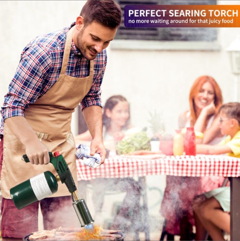 POWERFUL Grill Torch Charcoal Starter,Propane Searing Torch, Charcoal Lighter,Fire Starter, Sous Vide,Kitchen Lighter, BBQ Grill Torch Gun,Cooking Torch (Fuel Not Included) - CookCave