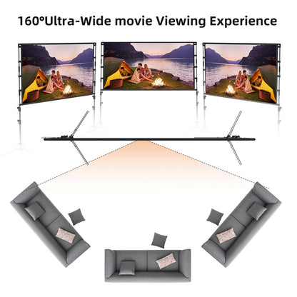 Projector Screen and Stand,GAINVANE 120 inch Portable Projector Screen Indoor Outdoor Projection Screen 16:9 4K HD Wrinkle-Free Light-Weight Movie Screen with Carry Bag for Backyard Movie Night - CookCave