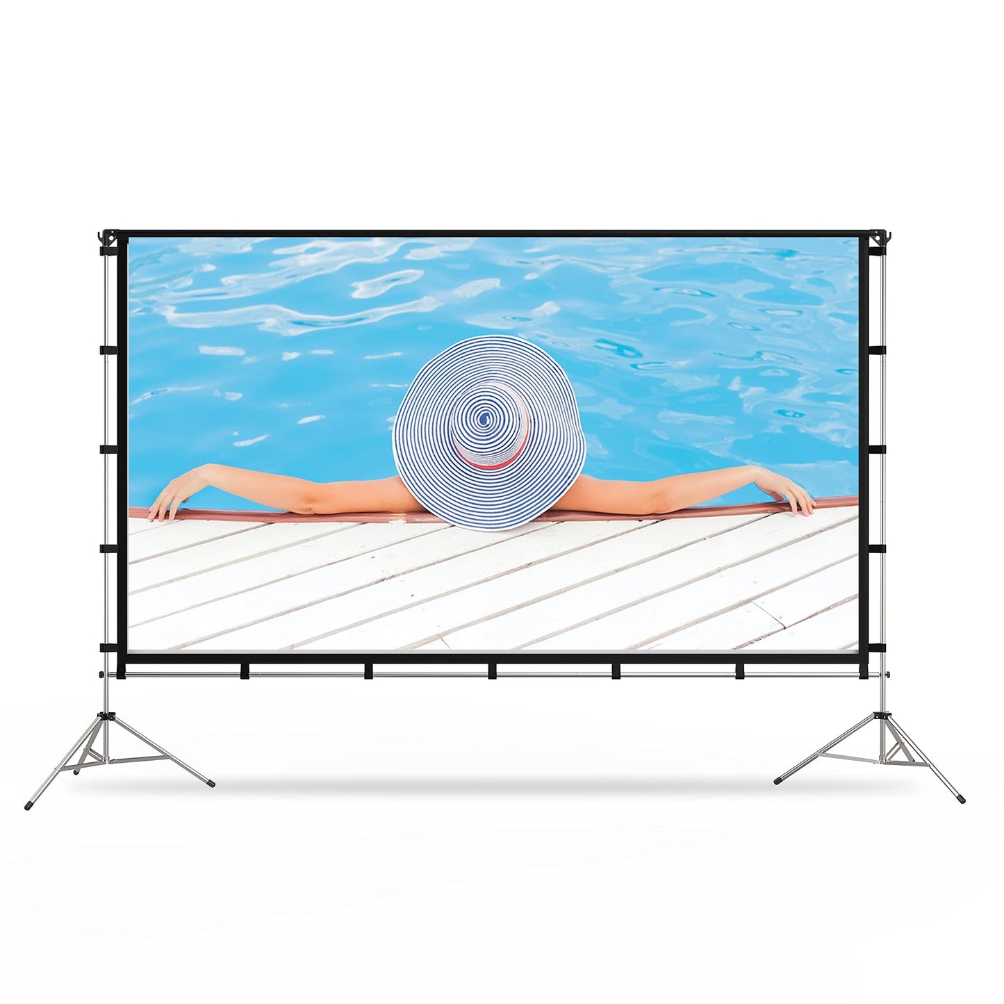 Projector Screen with Stand, Vamvo 100 inch Portable Foldable Projection Screen with Aluminum Alloy Stand Outdoor Movie Screens with Carrying Bag for Home Theater Camping and Recreational Events - CookCave