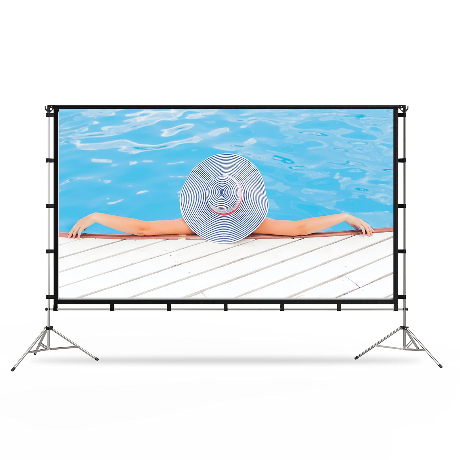Projector Screen with Stand, Vamvo 100 inch Portable Foldable Projection Screen with Aluminum Alloy Stand Outdoor Movie Screens with Carrying Bag for Home Theater Camping and Recreational Events - CookCave