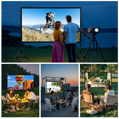 Projector Screen with Stand,DUYIKJ 120 inch Portable Outdoor Indoor Projector Screen Rear Front Projection Screen Lightweight Movie Screen16:9 4K HD with Four-Legged Frame Carry Bag for Home Theater - CookCave