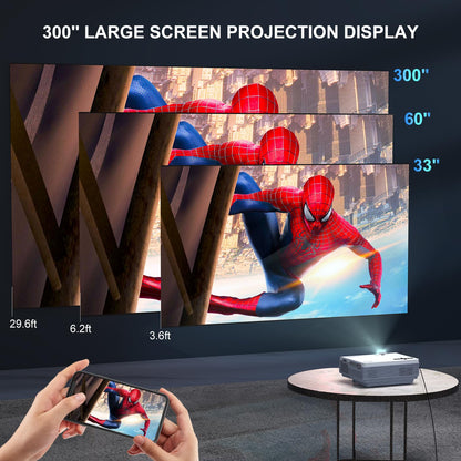 Projector with WiFi and Bluetooth, FUDONI Upgrade Projector Native 1080P 14000L 4K Supported, Portable Movie Outdoor Projector for Home Theater, Compatible w HDMI/USB/TV Stick/Laptop/iOS Android Phone - CookCave