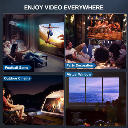 Projector with WiFi and Bluetooth, FUDONI Upgrade Projector Native 1080P 14000L 4K Supported, Portable Movie Outdoor Projector for Home Theater, Compatible w HDMI/USB/TV Stick/Laptop/iOS Android Phone - CookCave