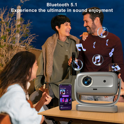 Projector with WiFi and Bluetooth Portable Outdoor: [Auto Focus&Keystone/360° Stand] Smart TV 4K Movie Projector with Apps Netflix Licensed 50%Zoom 700ANSI 3D DoIby Audio Android Home Camping Ceiling - CookCave