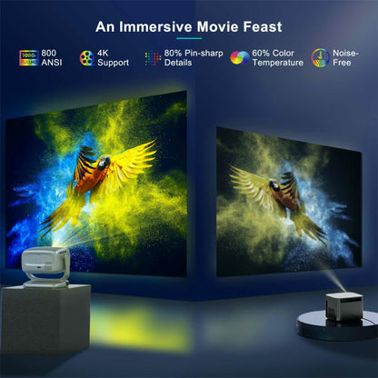 Projector with WiFi and Bluetooth Portable Outdoor: [Auto Focus&Keystone/360° Stand] Smart TV 4K Movie Projector with Apps Netflix Licensed 50%Zoom 700ANSI 3D DoIby Audio Android Home Camping Ceiling - CookCave