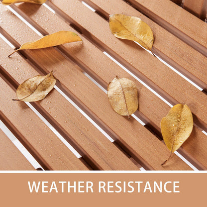 Psilvam 2-Person Poly Lumber Outdoor Bench with 700 Lbs Weight Capacity – Weatherproof Garden Seating for, Balcony Porch & Park, All-Weather Fade-Resistant Patio Furniture (Teak Color) - CookCave