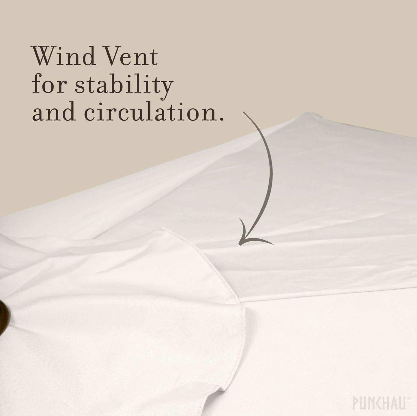 Punchau 6 Ft Outdoor Patio Umbrella, Easy Open/Close Crank and Push Button Tilt Adjustment - Beige Market Umbrellas - CookCave