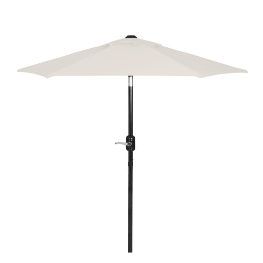 Punchau 6 Ft Outdoor Patio Umbrella, Easy Open/Close Crank and Push Button Tilt Adjustment - Beige Market Umbrellas - CookCave