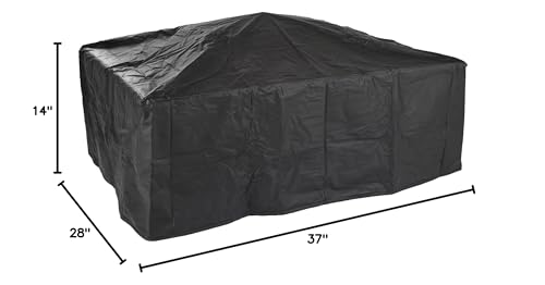 Pure Garden W150098 37" Tile Rectangular Fire Pit, Black - CookCave
