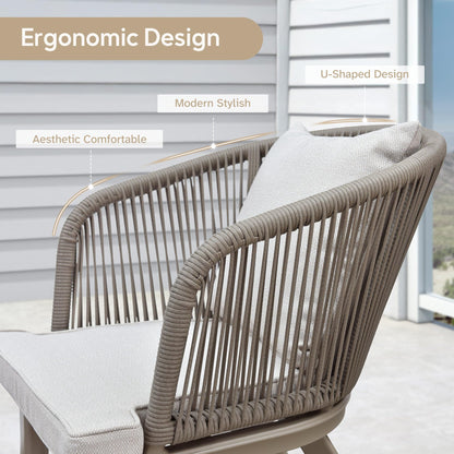 PURPLE LEAF 11 Pieces Patio Dining Set Wicker Outdoor Furniture Rectangular Table and Chairs Set for Garden Deck Aluminum Frame Backyard Kitchen Set, Cushions and Pillows Included Champagne - CookCave