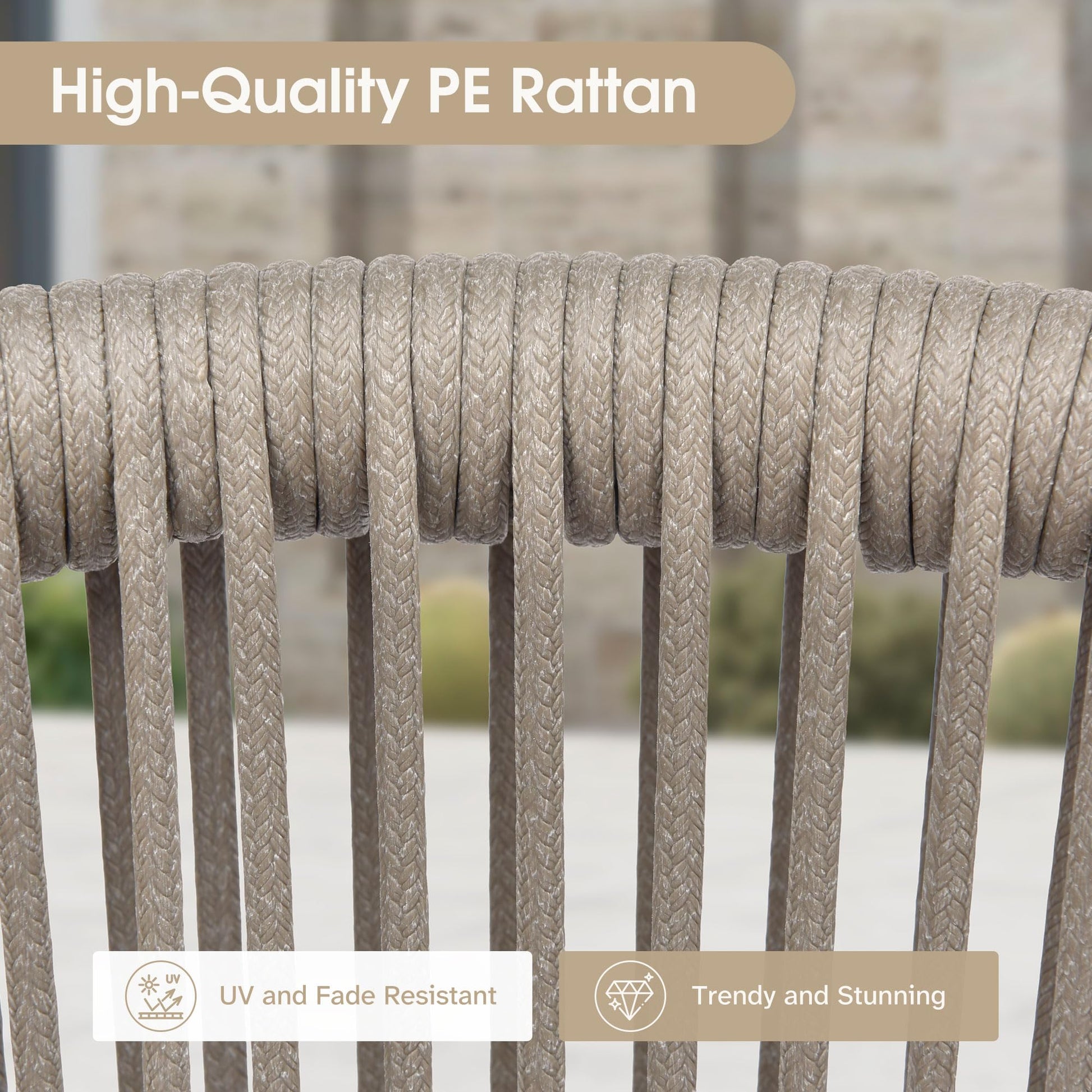 PURPLE LEAF 11 Pieces Patio Dining Set Wicker Outdoor Furniture Rectangular Table and Chairs Set for Garden Deck Aluminum Frame Backyard Kitchen Set, Cushions and Pillows Included Champagne - CookCave