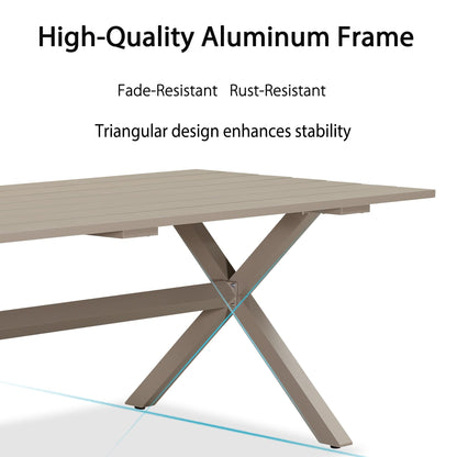 PURPLE LEAF 7 Pieces Outdoor Dining Set with Patio Aluminium Dining Table and Wicker Rattan Chairs Modern Furniture Cushions Sets for Backyard Indoor Decor Kitchen Champagne - CookCave