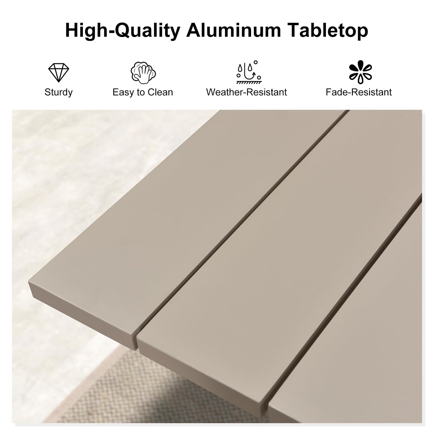 PURPLE LEAF 7 Pieces Outdoor Dining Set with Patio Aluminium Dining Table and Wicker Rattan Chairs Modern Furniture Cushions Sets for Backyard Indoor Decor Kitchen Champagne - CookCave