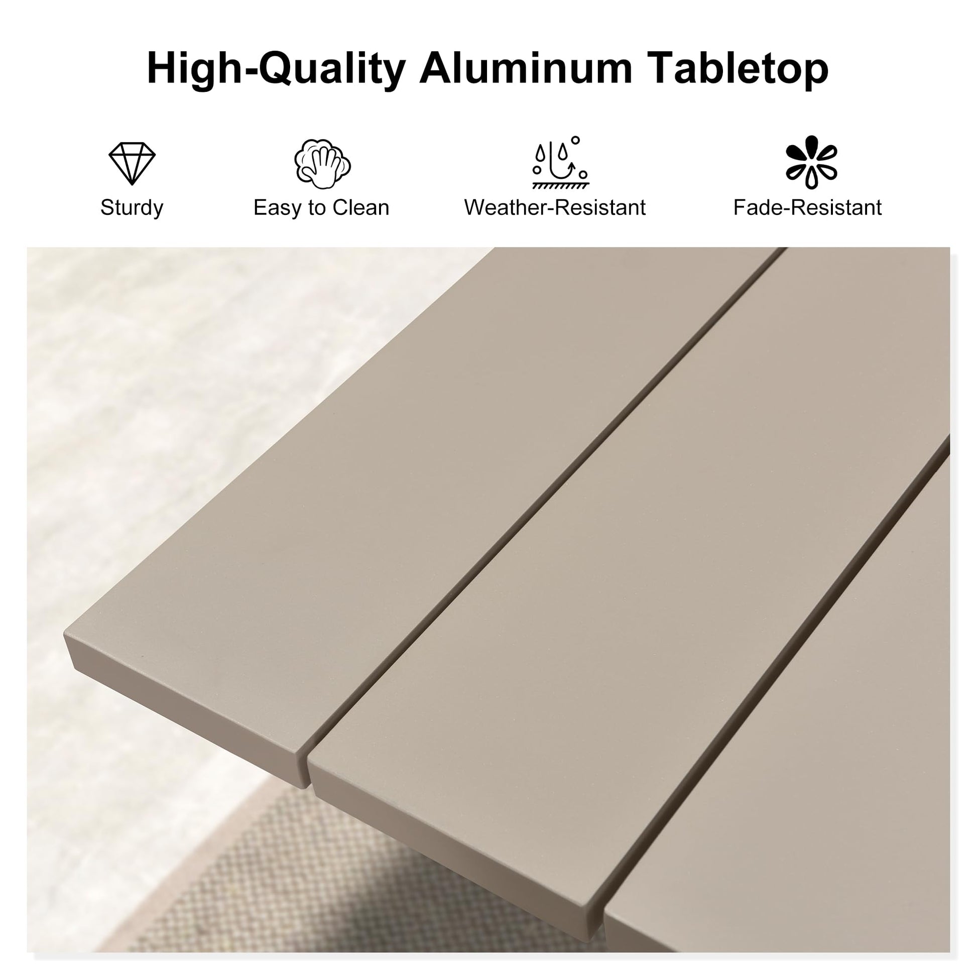 PURPLE LEAF 7 Pieces Outdoor Dining Set with Patio Aluminium Dining Table and Wicker Rattan Chairs Modern Furniture Cushions Sets for Backyard Indoor Decor Kitchen Champagne - CookCave