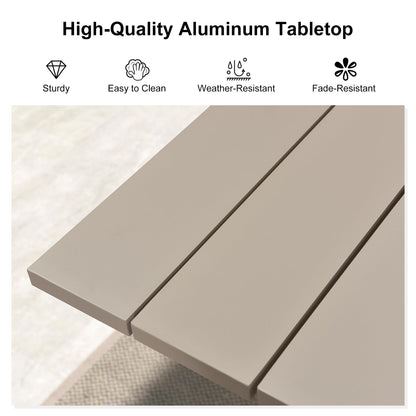 PURPLE LEAF 7 Pieces Outdoor Dining Set with Patio Aluminium Dining Table and Wicker Rattan Chairs Modern Furniture Cushions Sets for Backyard Indoor Decor Kitchen Champagne - CookCave