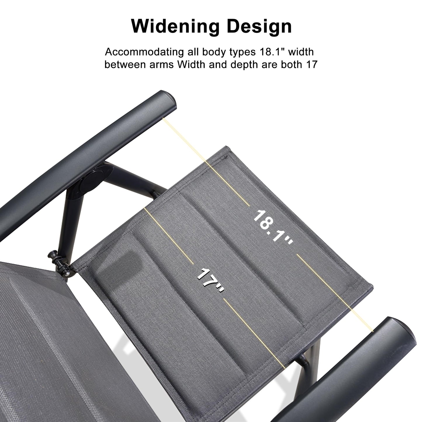 PURPLE LEAF 9 Pieces Outdoor Patio Dining Set with 8 Folding Portable Chairs and 1 Rectangle Aluminum Table, Foldable Adjustable High Back Reclining Chairs with Soft Cotton-Padded Seat, Grey - CookCave