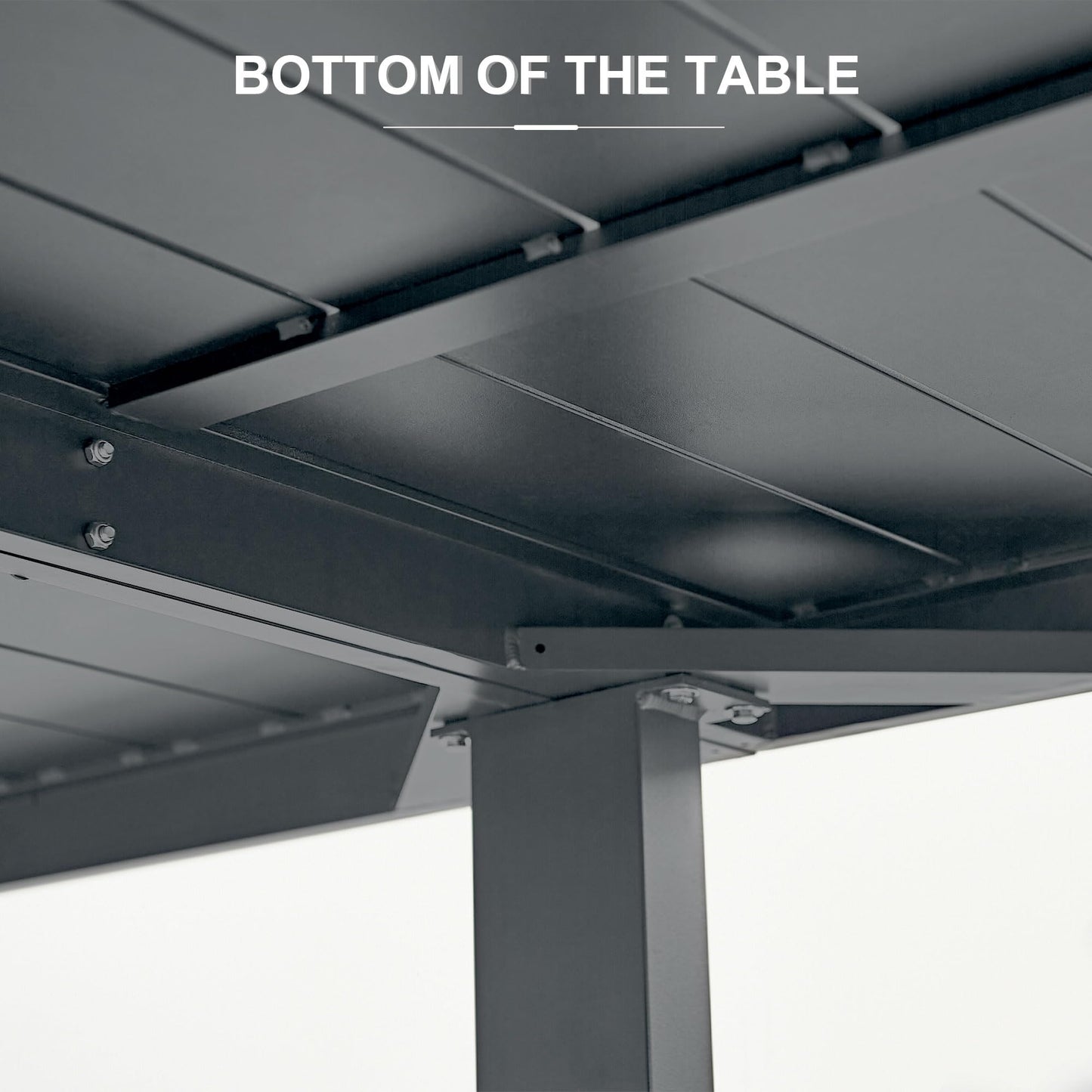 PURPLE LEAF Outdoor Dining Table 121" X 37" Slatted Tabletop Large Aluminum Rectangular Patio Dining Table for 10, Weather-Resistant Patio Table for Backyard Garden Lawn Porch Deck - CookCave