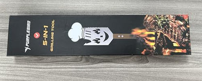 PURPLEBIRD Grill Spatula for Outdoor Grill, 5 in 1 Grilling Tools 16" Long BBQ Spatula with Wooden Handle, Father's Gifts, Gifts for Men, for Dad - CookCave