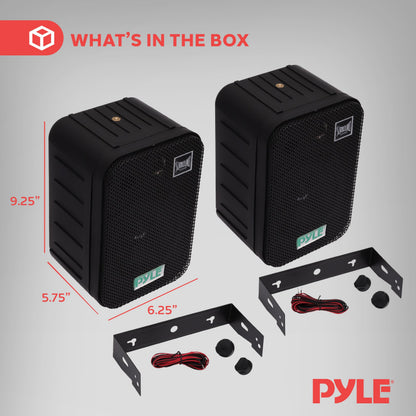 Pyle Home Dual Waterproof Outdoor Speaker System - 5.25 Inch Pair of Weatherproof Wall/Ceiling Mounted Speakers w/Heavy Duty Grill, Universal Mount - for Use in The Pool, Patio, Indoor PDWR40B (Black) - CookCave