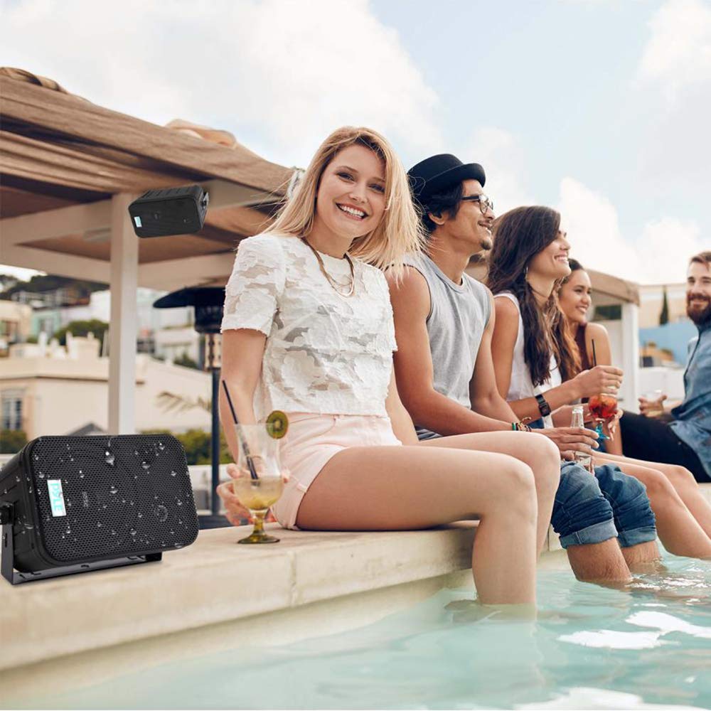 Pyle Home Dual Waterproof Outdoor Speaker System - 5.25 Inch Pair of Weatherproof Wall/Ceiling Mounted Speakers w/Heavy Duty Grill, Universal Mount - for Use in The Pool, Patio, Indoor PDWR40B (Black) - CookCave