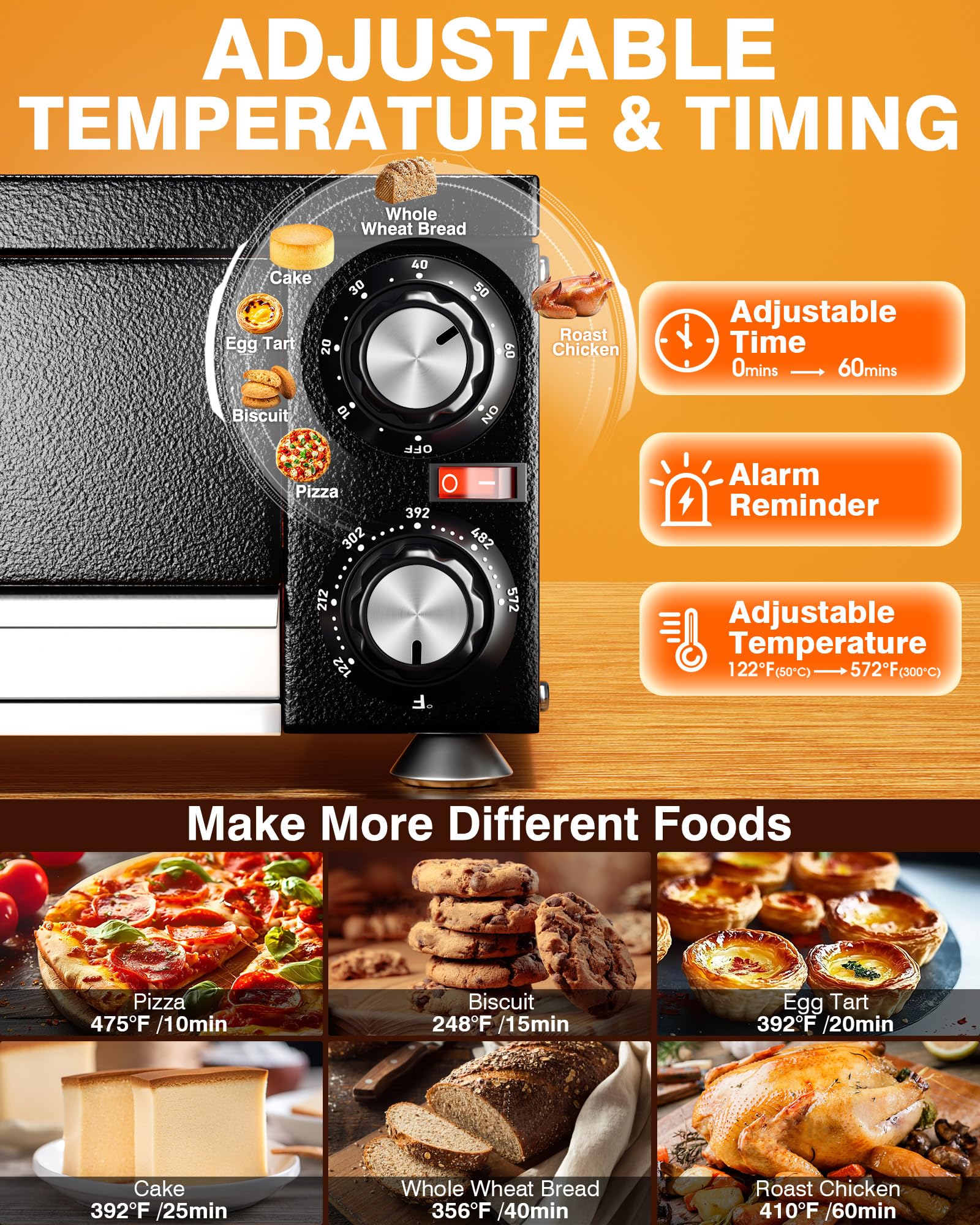 PYY Electric Pizza Oven Indoor Countertop Pizza Oven Commercial Pizza Maker Machine for Home with Timer Stainless Steel Pizza Cooker - CookCave