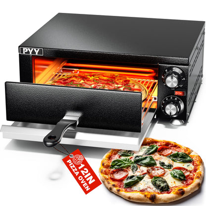 PYY Electric Pizza Oven Indoor Countertop Pizza Oven Commercial Pizza Maker Machine for Home with Timer Stainless Steel Pizza Cooker - CookCave