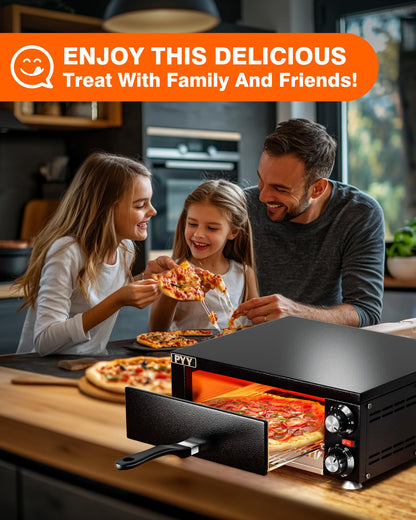 PYY Electric Pizza Oven Indoor Countertop Pizza Oven Commercial Pizza Maker Machine for Home with Timer Stainless Steel Pizza Cooker - CookCave