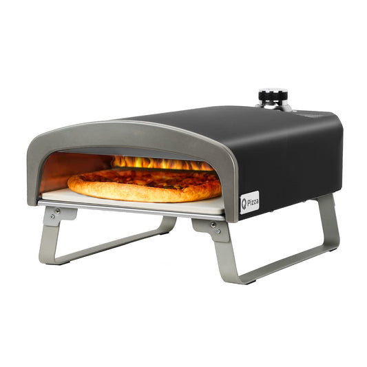 Q Pizza Outdoor Pizza Oven, Portable Gas Pizza Oven with 13x13in Pizza Stone for Outside Cooking, Backyard Pizza Maker, Pizza Accessory Ideal for Outdoor Kitchen and Party, Great Gift PS100 - CookCave