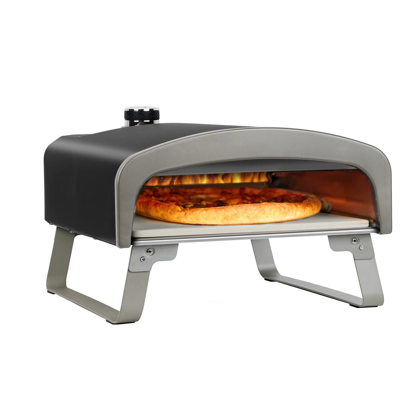 Q Pizza Outdoor Pizza Oven, Portable Gas Pizza Oven with 13x13in Pizza Stone for Outside Cooking, Backyard Pizza Maker, Pizza Accessory Ideal for Outdoor Kitchen and Party, Great Gift PS100 - CookCave