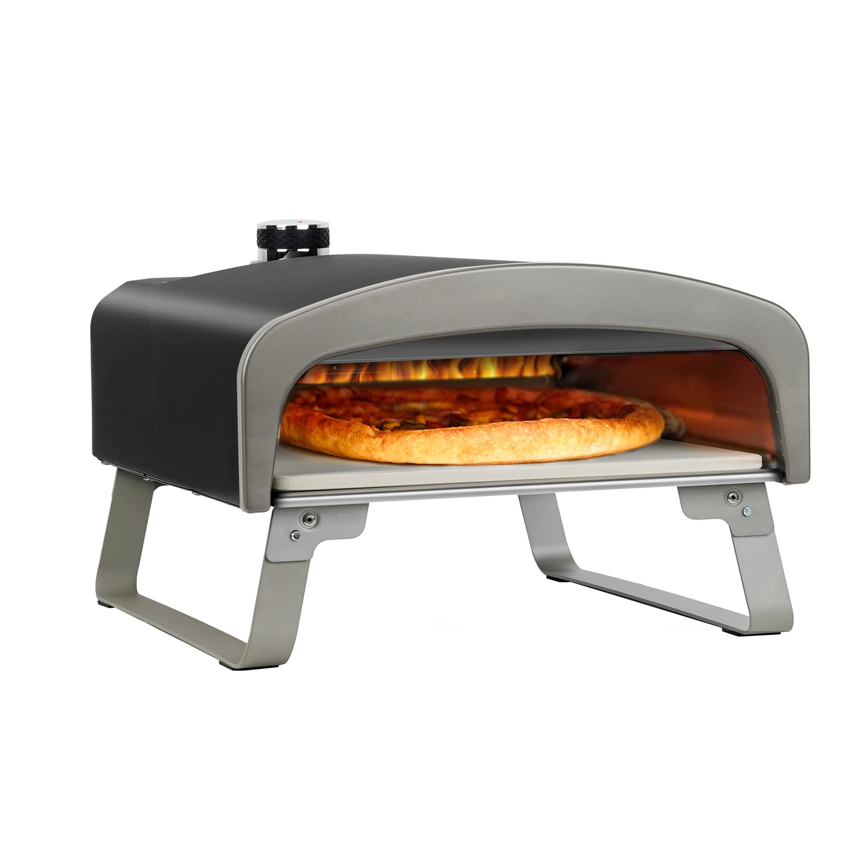 Q Pizza Outdoor Pizza Oven, Portable Gas Pizza Oven with 13x13in Pizza Stone for Outside Cooking, Backyard Pizza Maker, Pizza Accessory Ideal for Outdoor Kitchen and Party, Great Gift PS100 - CookCave