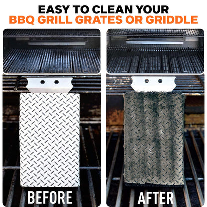 Q-Swiper BBQ Grill Cleaner Set - 1 Grill Brush with Scraper and 25 BBQ Grill Cleaning Wipes | No Bristles & Wire Free | Safe Way to Remove Grease and Grime for A Clean and Healthy Grill! - CookCave