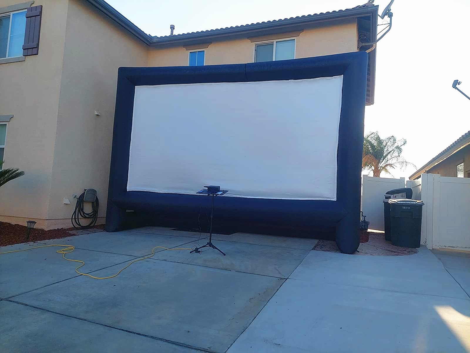 QILEBA 24 Feet Inflatable Projector Movie Screen Outdoor Indoor, Portable Blow Up Cinema Projection Screen, with Air Blower, Tie-Downs and Storage Bag, for Backyard Pool Party Movie Nights - CookCave