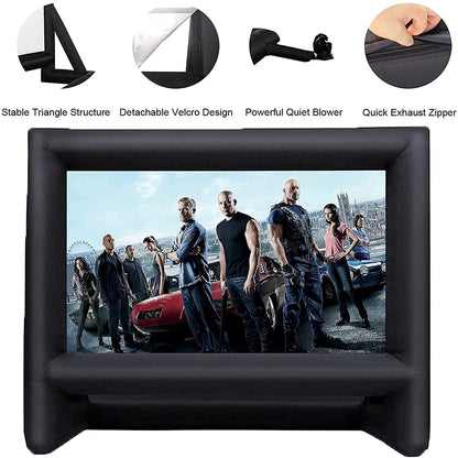 QILEBA 24 Feet Inflatable Projector Movie Screen Outdoor Indoor, Portable Blow Up Cinema Projection Screen, with Air Blower, Tie-Downs and Storage Bag, for Backyard Pool Party Movie Nights - CookCave