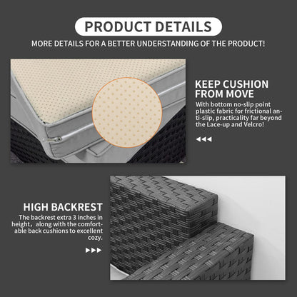 Rattaner Wicker Patio Furniture Outdoor Couch 4 Pcs Patio Furniture Set Outdoor Sectional with Patio Single Chair Outdoor Storage Table All-Weather Non-Slip Cushions Waterproof Covers, Light Grey - CookCave