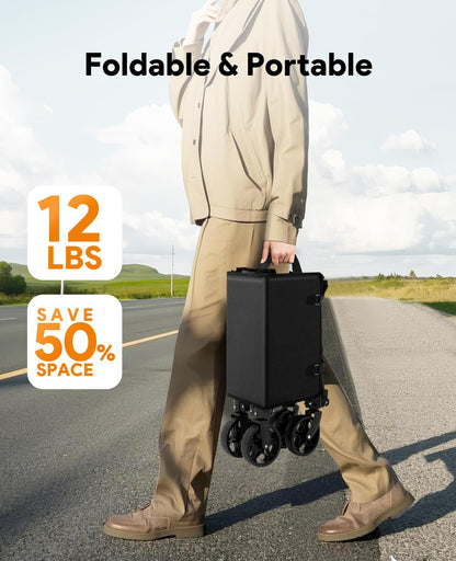 Raynesys 3 in 1 Collapsible Wagon Converts to Bench, 220lbs Foldable Wagon Cart with Wheels, 120L Shopping Cart for Groceries Folding Utility Wagon for Beach, Garden, Camping, Sport, Black - CookCave