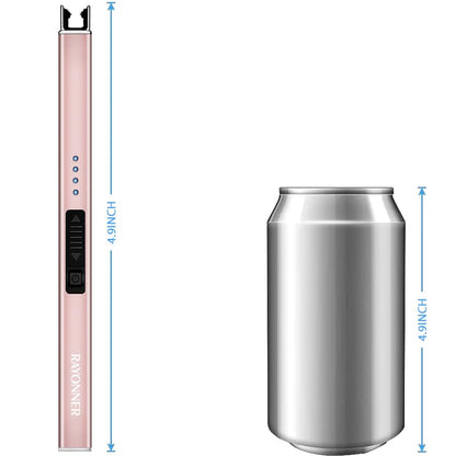RAYONNER Lighter Electric Candle Lighters Rechargeable USB Lighter Arc Lighters for Candle Camping (1Pack, Rose Gold) - CookCave